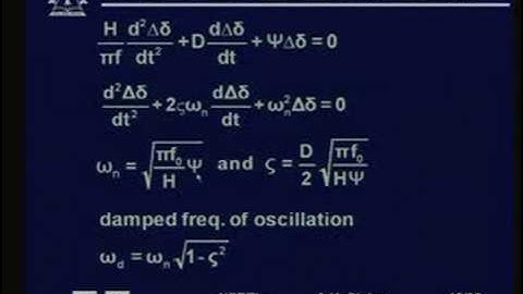 Lecture - 35 Power System Stability - III