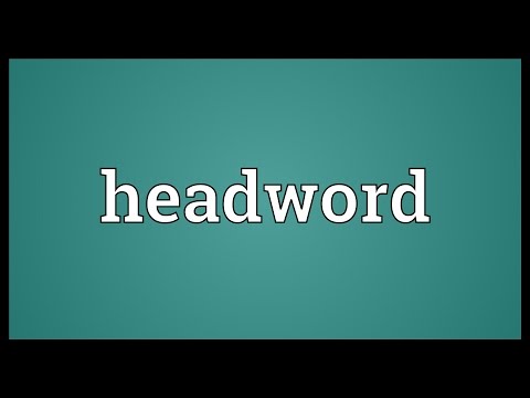 Headword Meaning