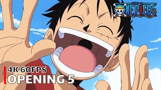 One Piece - Opening 5 【Kokoro no Chizu】 4K 60FPS Creditless | CC