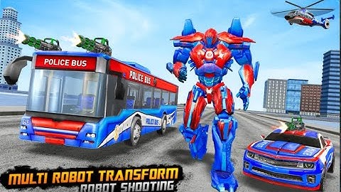Bus Robot Car Transform War –Police Robot games Simulator #03 Android Gameplay.