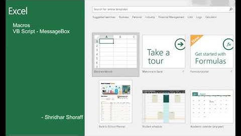 Excel   Macros   MessageBox