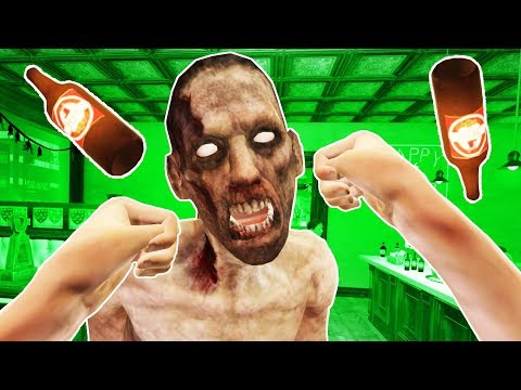 Punching Zombies in VR! - Drunkn Bar Fight on Halloween Gameplay - HTC Vive VR