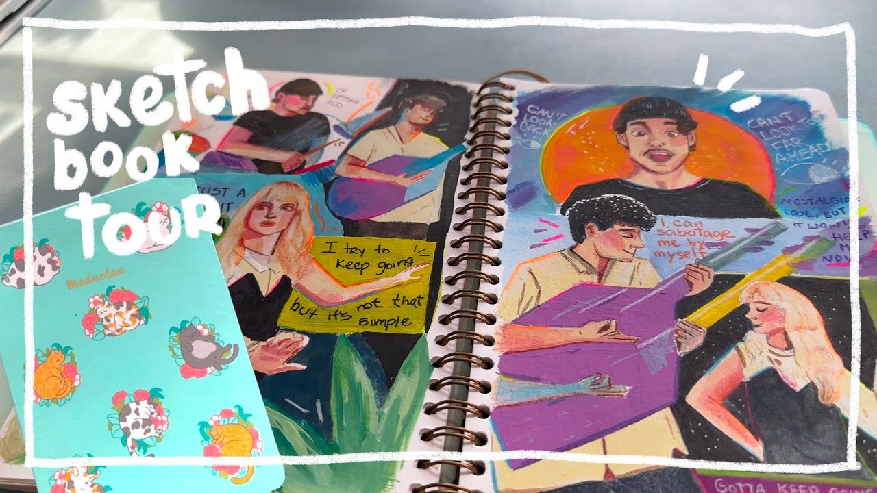 Sketchbook tour mossery mixed media sketchbook - YouTube
