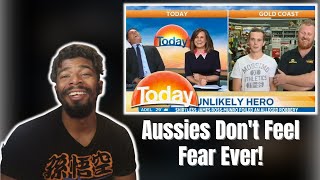 AMERICAN REACTS TO Most Aussie guys ever foil robbery despite a 'busted plugger'