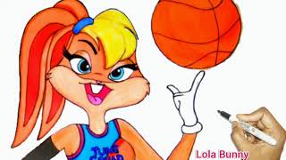 Drawing Space Jam Lola Bunny | Colouring Space Jam Lola Bunny | Markers
