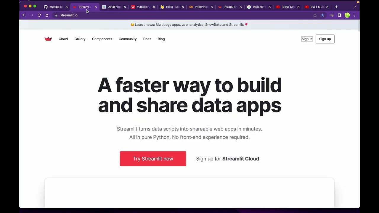Cinq minutes Streamlit Multipages et Integration à Google Colab - YouTube