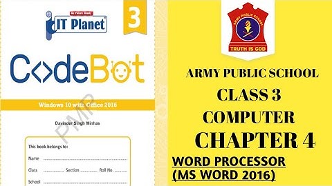 army public school class 3 Computer | Chapter 4 | WORD PROCESSOR ( MS WORD 2016 ) | @NKS CLASSES