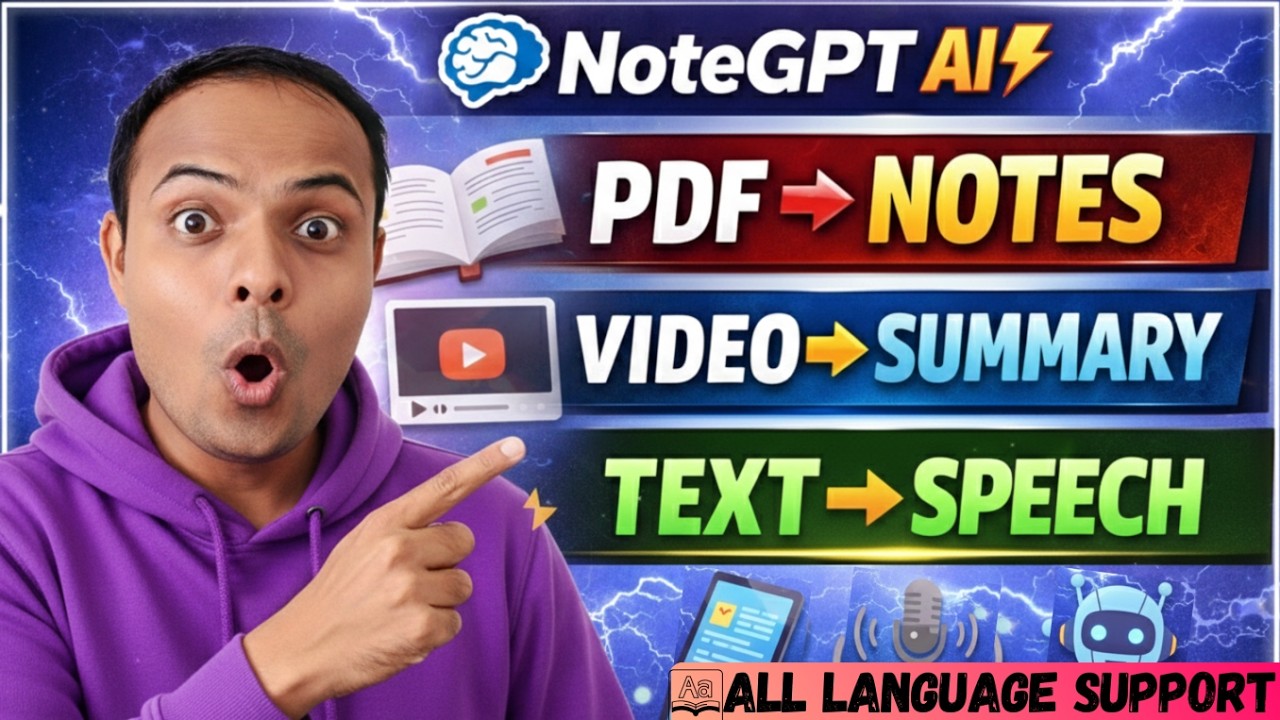 NoteGPT AI: FULL Tutorial 2026 ⚡ Best Features Explined (Summarize, Ai-Chat, PDFs, Videos, Mind Map)