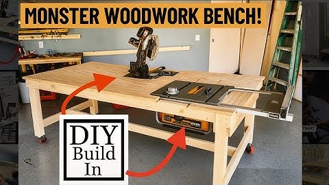 Folding workbench  🧰  How to Build a  Folding workbench Table saw insert and miter saw insert part 2
