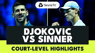 Novak Djokovic vs Jannik Sinner Court-Level Highlights | Nitto ATP Finals 2023