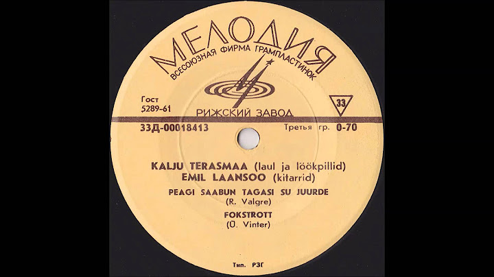 Kalju Terasmaa/Emil Laansoo - Peagi Saabun Tagasi Su Juurde