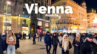 Vienna, Austria 🇦🇹 - Evening Walk - January 2024 - 4K-HDR Walking Tour (▶59min)