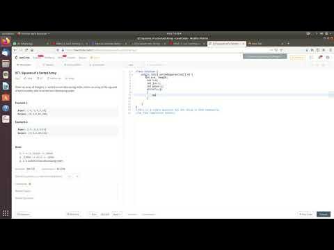 leetcode 977:squares of a sorted array in one pass - YouTube