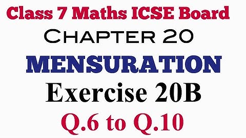 Exercise 20B Q.6 to Q.10 Class 7 Maths ICSE Board Selina publisher