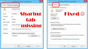 Sharing tab is missing in Windows Folder Properties - Fixed