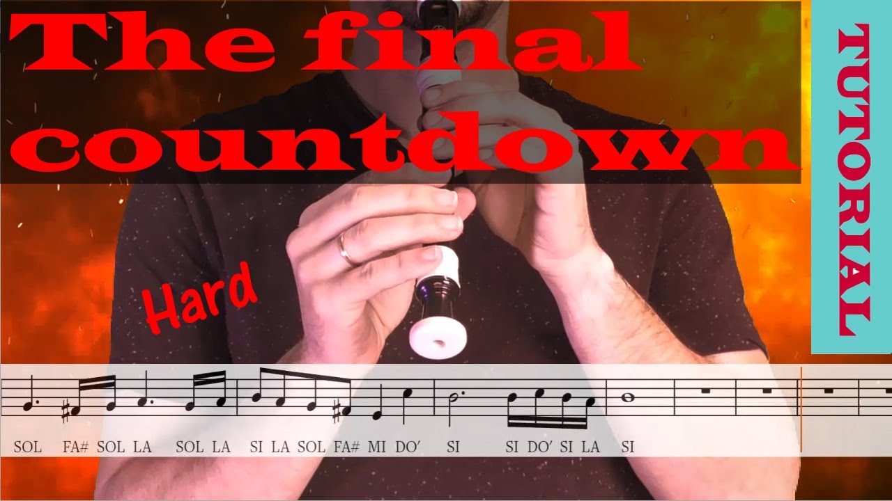 The Final Countdown - Tutorial flauta con partitura | Karaoke instrumental