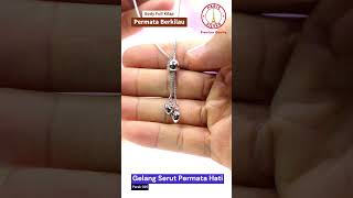 Gelang Serut Wanita Permata Hati Perak Silver 925 Lapis Emas Putih Tangan Cewek Woman Adjustable Bracelet