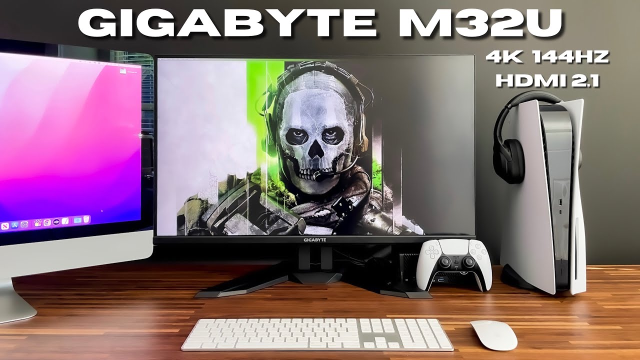 GIGABYTE M32U 32 144Hz 4K FreeSync Compatible Gaming Monitor, SS IPS,  3840x2160 Display, 1ms Response Time (MPRT), 1x Display Port 1.4, 2x HDMI  2.1, 3x USB 3.0, 1x USB Type C