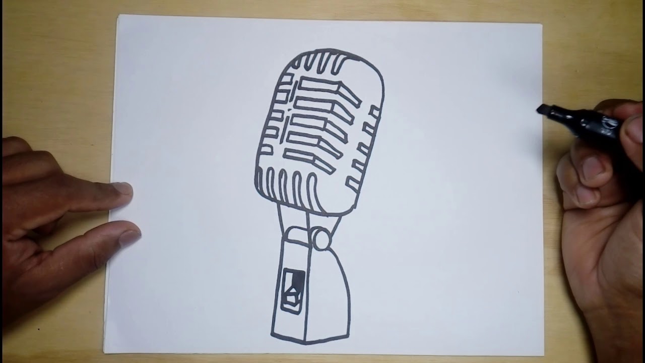 photo Easy Vintage Microphone Drawing youtube. pics Easy Vintage Microphone ...