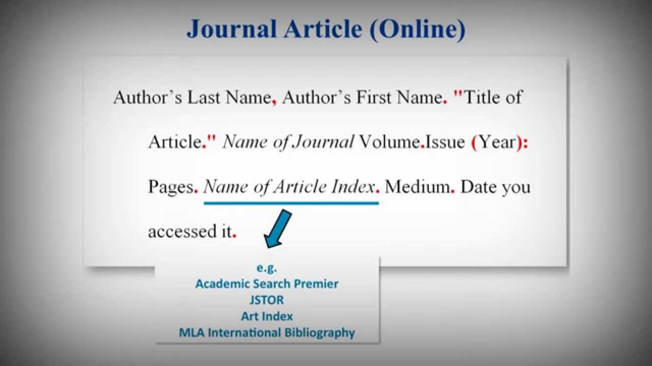 how to cite a research journal mla