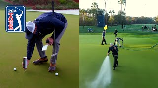 Course preparation at TPC Sawgrass