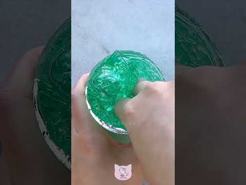 fixing sticky storebought slime asmr 🌱 crispy crunchy slime for $3.50 from five below