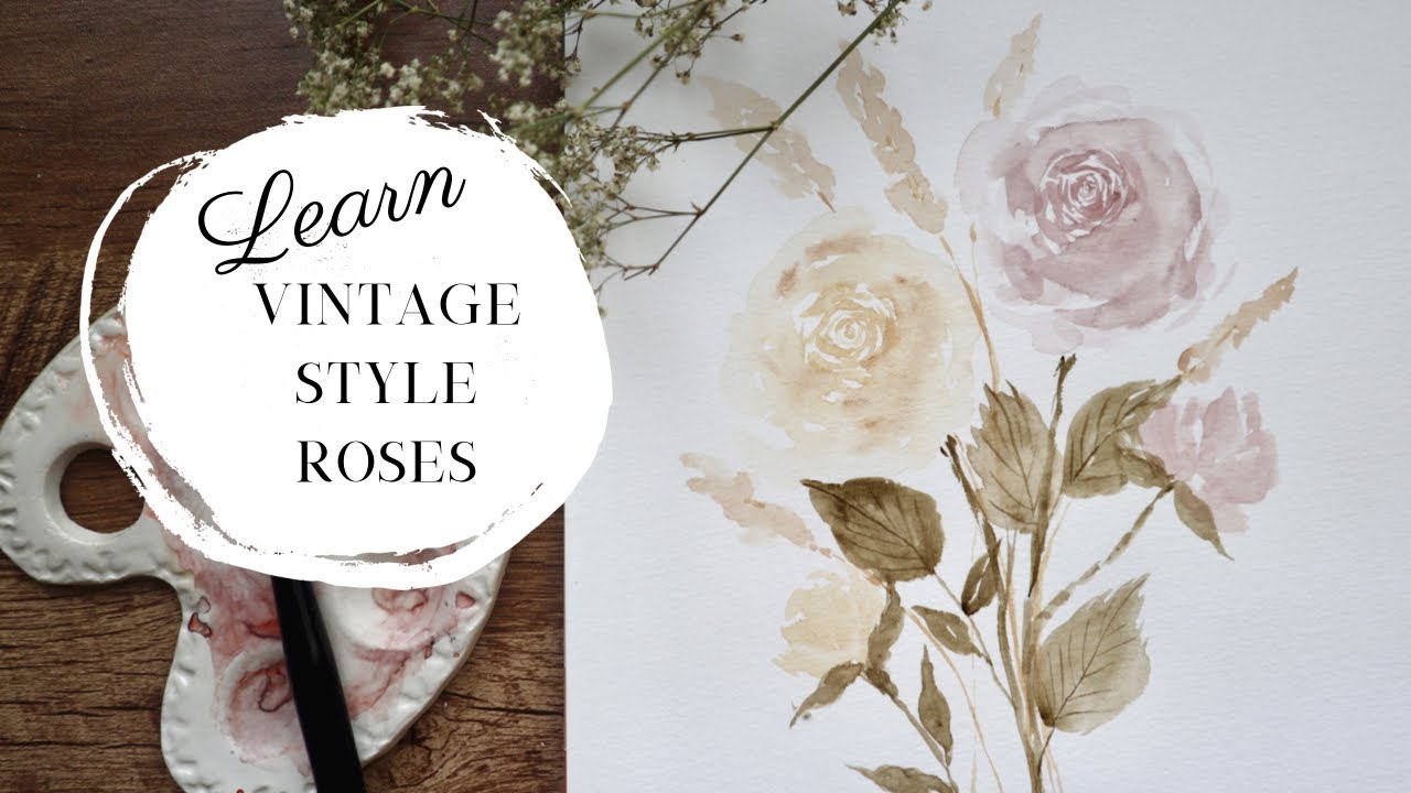 How To Paint Vintage Style Roses Voiceover And Tips YouTube