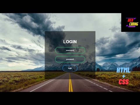 How To Create Transparent Login Form In Html +Css #webcodingjr
