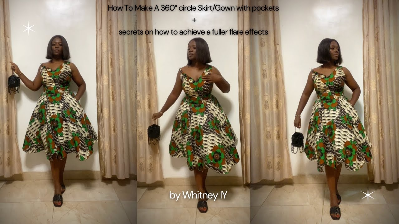How To Make 360 degree Circle Skirt / Gown with Pockets | Secret to getting a fuller flare