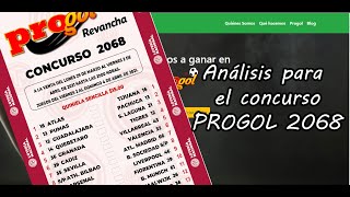 Progol 2068 - Analisis completo Progol 2068 - Analisis completo