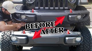 STOCK JEEP BUMPER to STUBBY BUMPER in 3 MINUTES! | How To *EASY*