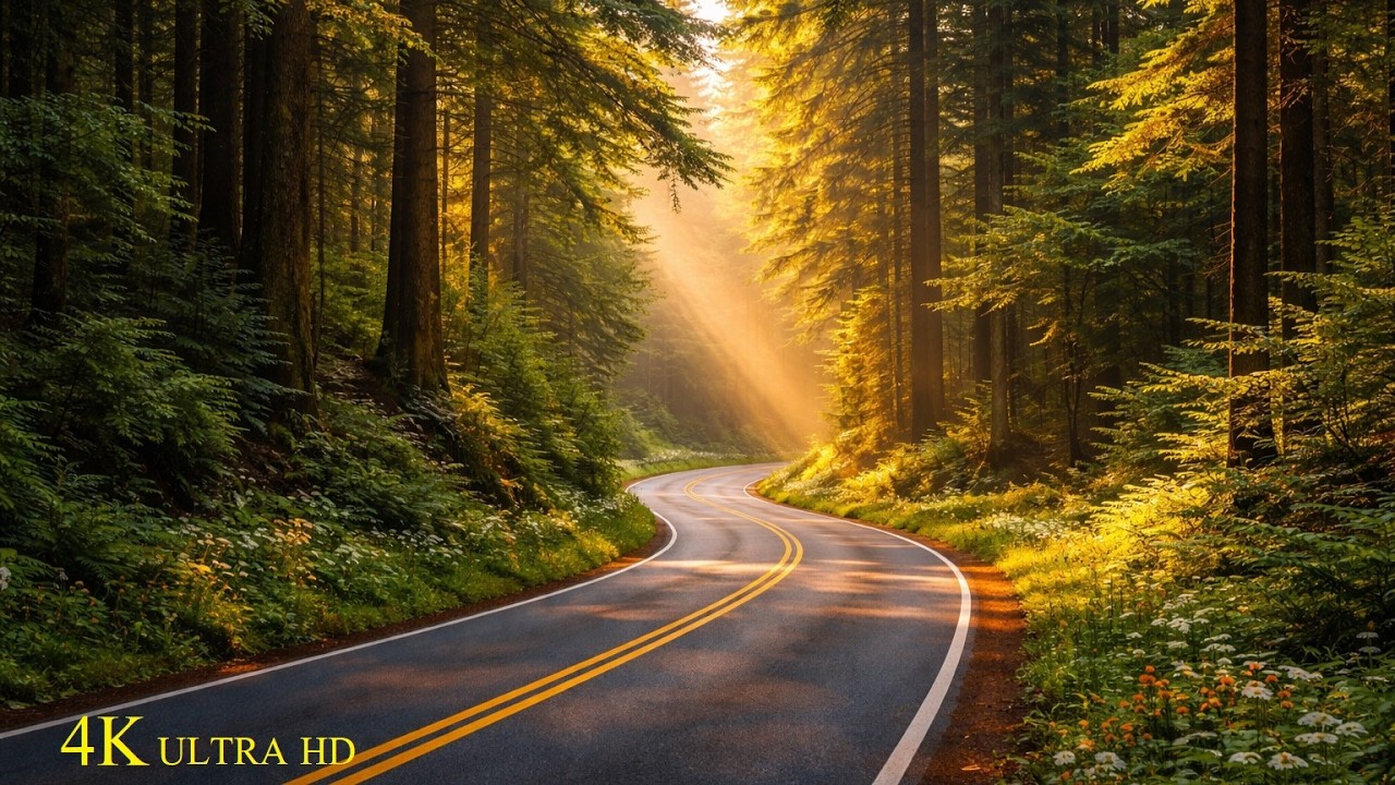 The Most Scenic Road with Forest Views in Countryside