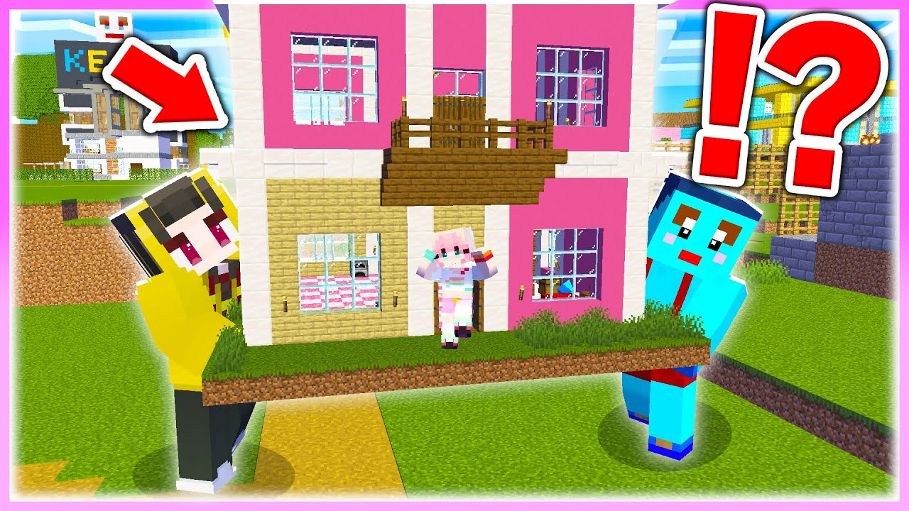 🌈女の子の家が少しづつ移動していくドッキリww 【まいくら / マインクラフト】