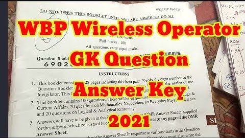 WBP Wireless Operator Questions Answer key 2021 | Wireless operator answer key 2021