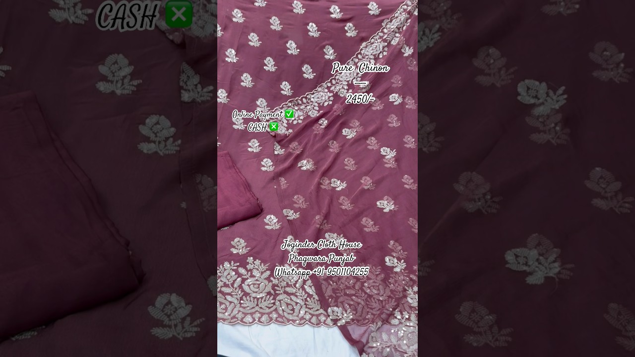 Chinon Sequins Work Suit Pure Dupatta ♥️