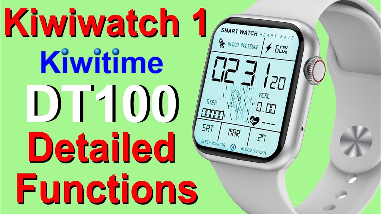 KIWITIME DT100 Smartwatch Detailed Functions Review-Make Calls/Bluetooth  Music/Customize Watch Face - YouTube
