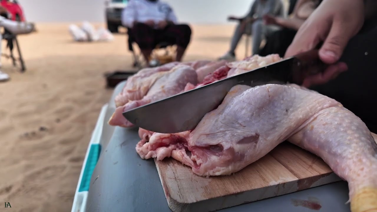 كشته وطبخه مندي دجاج على الفحم