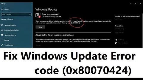 In This Tutorial How To Fix Windows Update Error Code (0x80070424)In Windows 10..2021