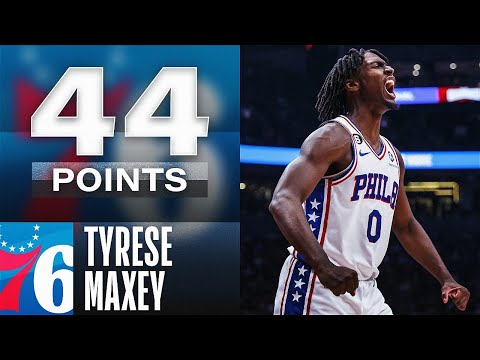 Tyrese Maxey Ties 76ers Franchise 3PT Record - 44 PTS & 9 Threes 🔥 | October 28, 2022