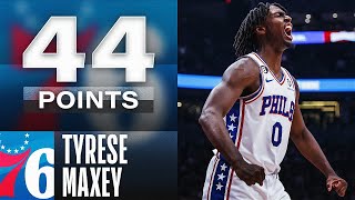 Tyrese Maxey Ties 76ers Franchise 3PT Record - 44 PTS & 9 Threes 🔥 | October 28, 2022