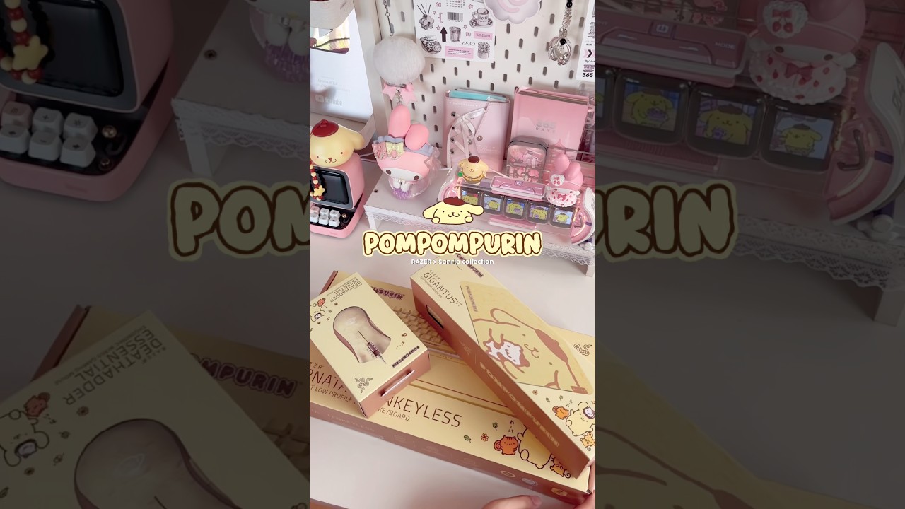 Razer X Pompompurin Gaming Set 🤎💛 #kawaii #desksetup #unboxing