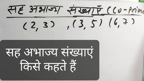 सह अभाज्य संख्याएं किसे कहते हैं | Co Prime Numbers In Hindi | Maths