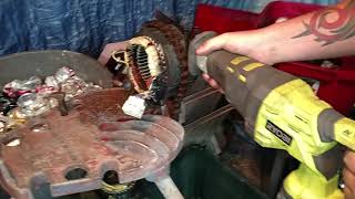 Scraping electric motor easiest way. #scrap #copper