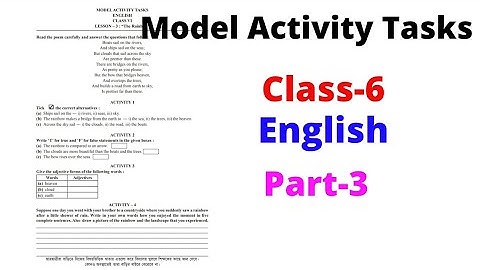 Model Activity Task // Class-6 // English Part -3