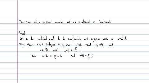 Proof: The Sum of a Rational and Irrational Number