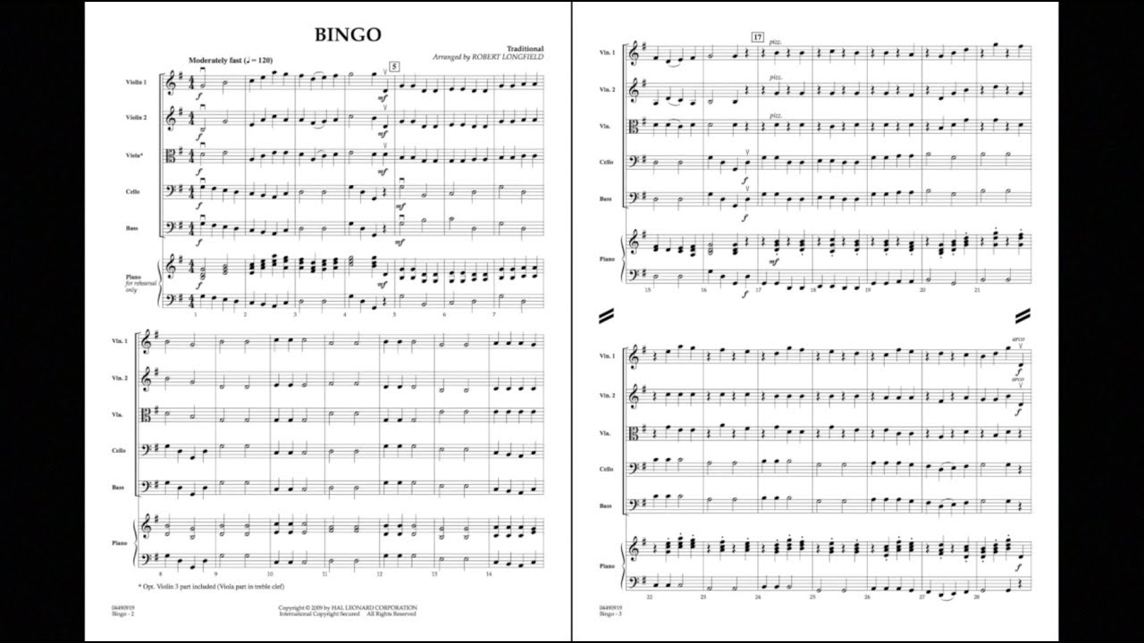 Watch Bingo arranged by Robert Longfield on YouTube Watch Bingo arranged by Robert Longfield on YouTube
