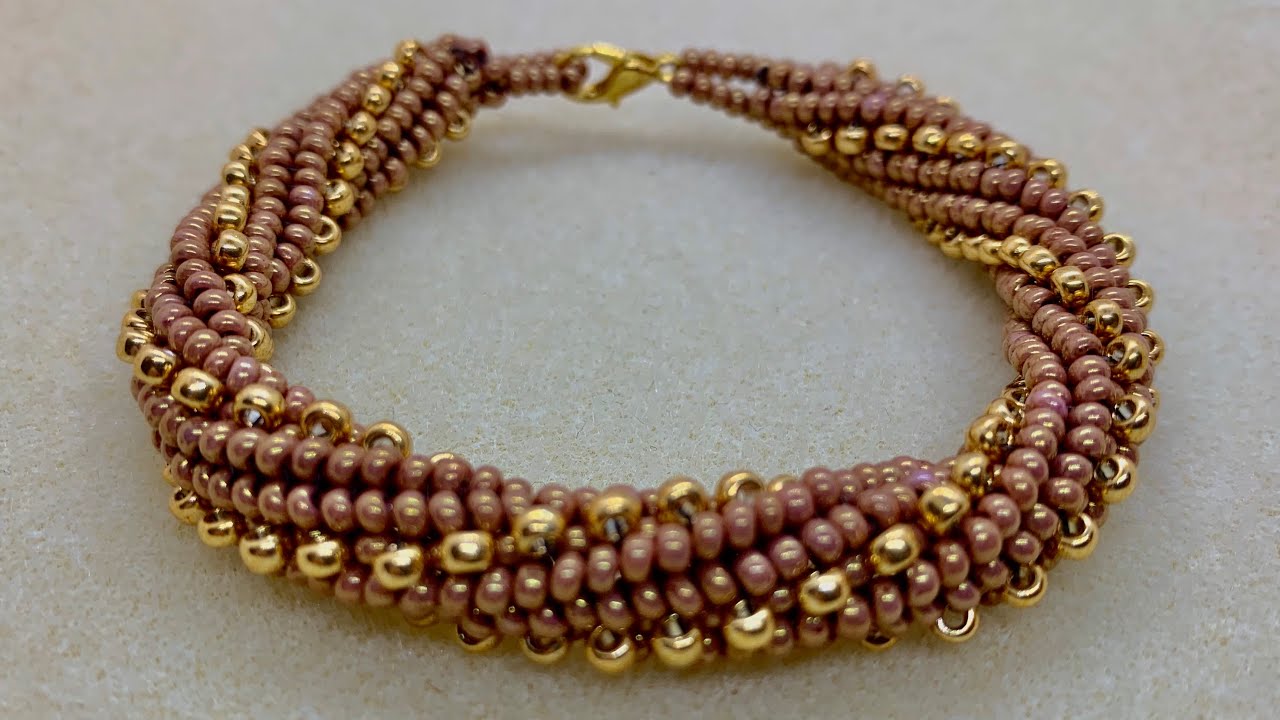 Golden Spiral Bracelet 💎 #beadedbracelet