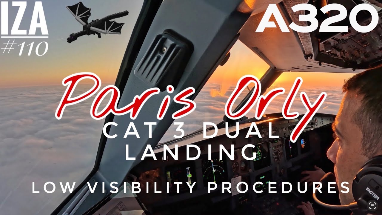 A320 ORY 🇫🇷 Париж Орли | АВТОМАТИЧЕСКАЯ ПОСАДКА 06 Туманная погода LVP | 4K