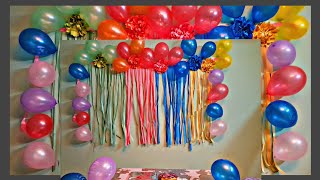 Very easy birthday decorations at home || Paper flower backdrop || Sana's birthday celebration 🥳