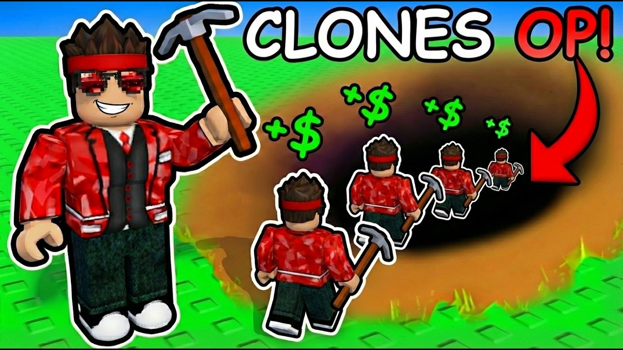 Criei CLONES de MINERAÇÃO para FICAR RICO no ROBLOX